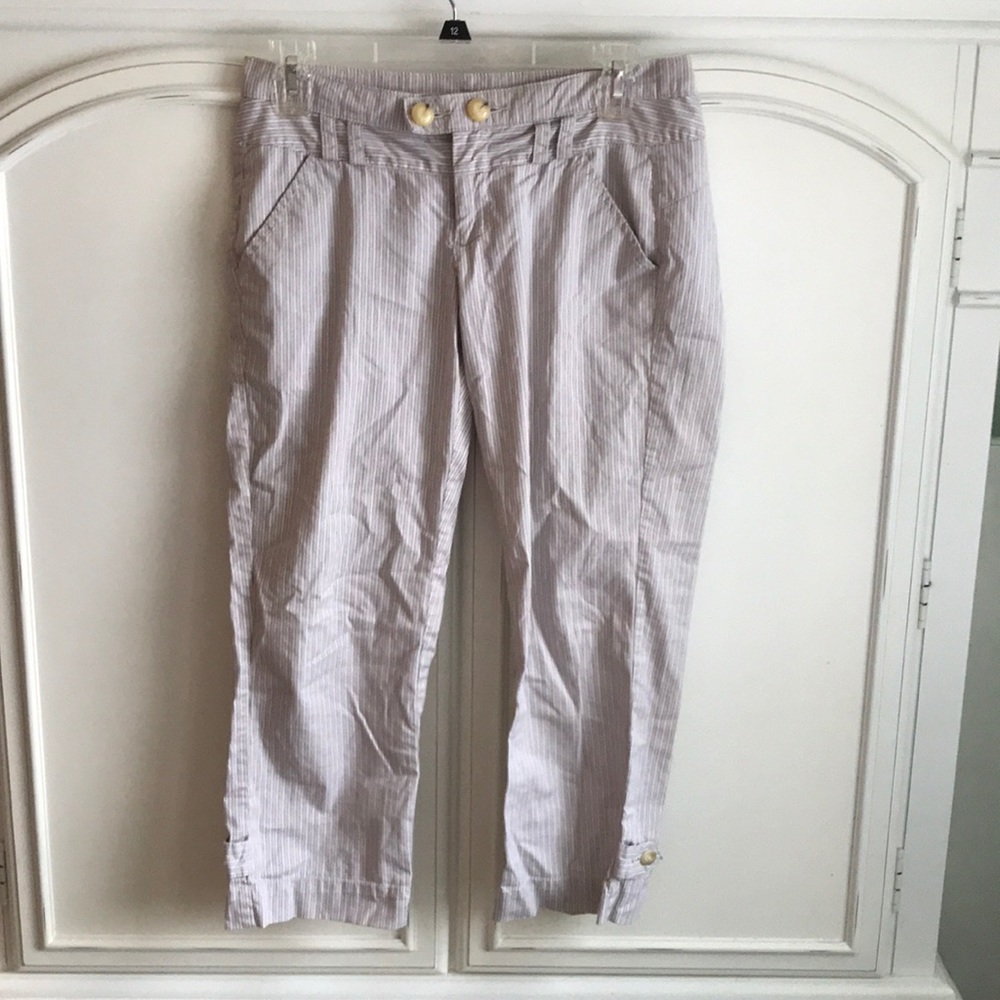 Anthropologie Striped Cropped Pants